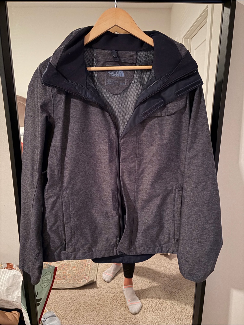 The North Face Charcoal Gray Hooded Softshell Raincoat
